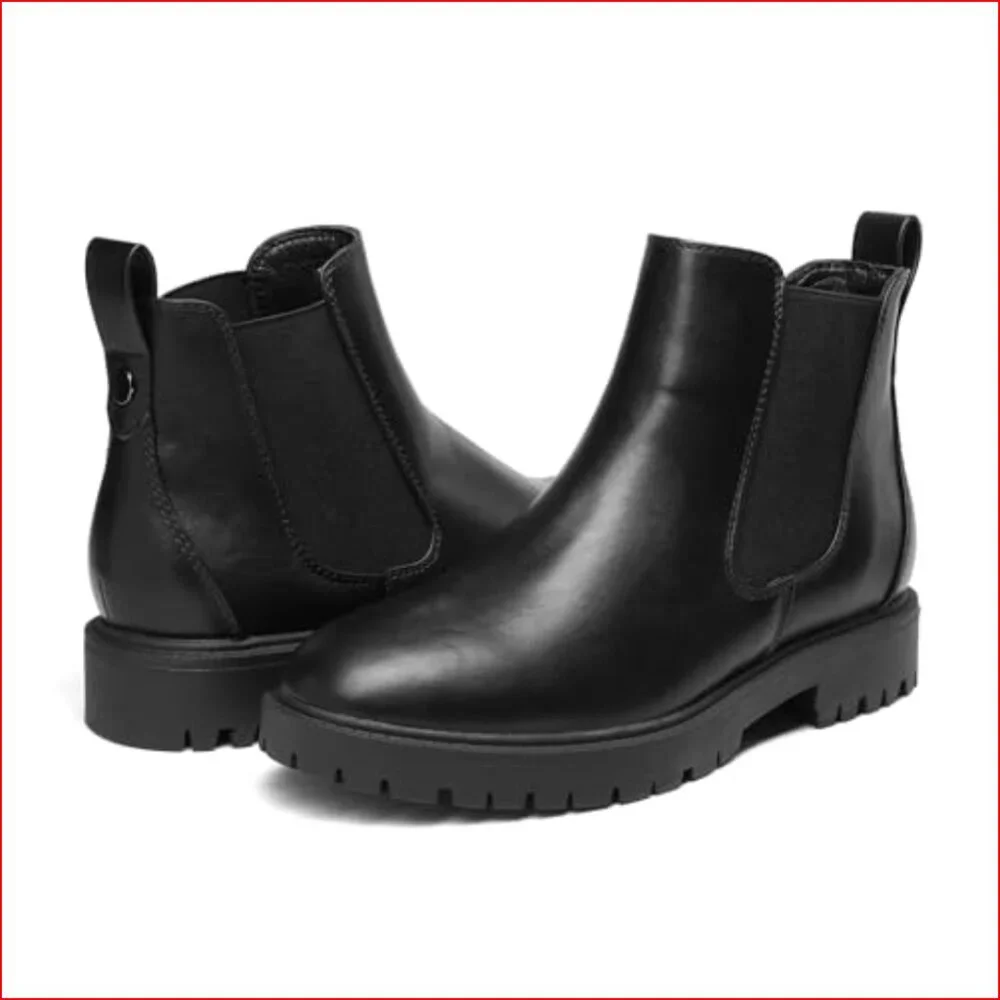 Women's Low Heel Chelsea Ankle Boots Slip On Elastic Polyurethane (PU) - Picture 4 of 7